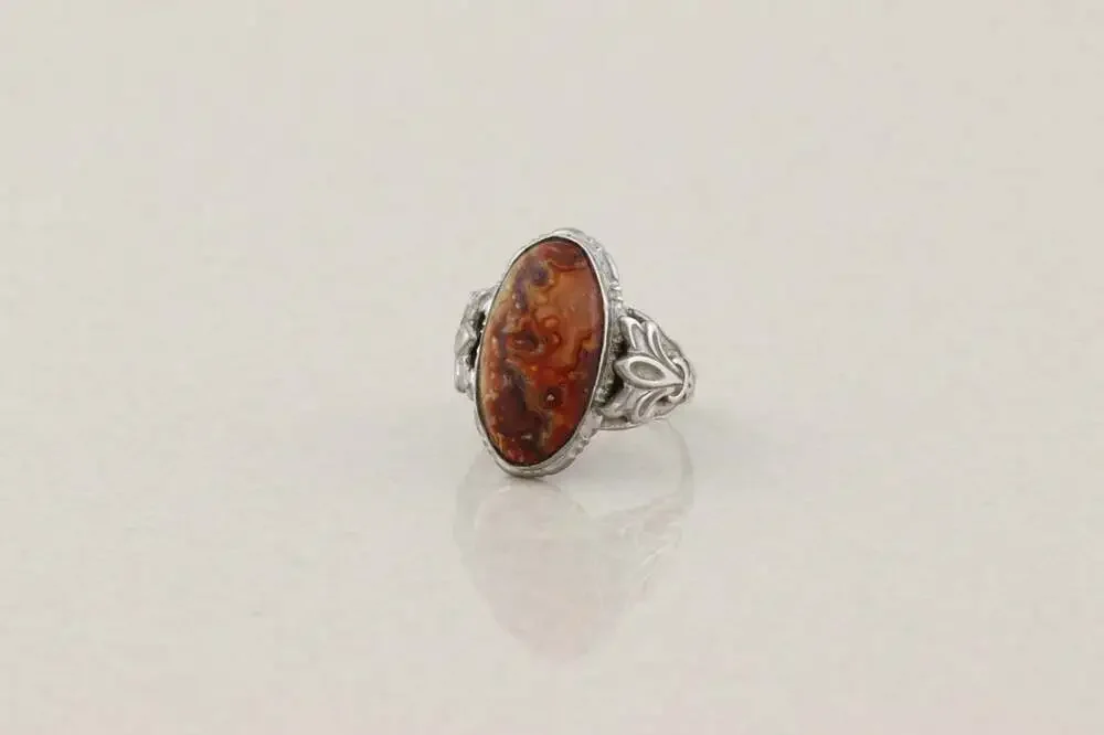 Sterling Silver Ocean Jasper Ring Vintage Uncas Ring Size 6